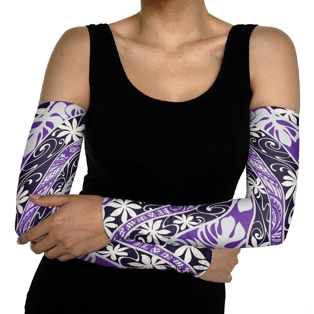 Vareau Tahiti Tiare Monstera Arm Sleeves Polynesian Pattern Curve Style - Polynesian Pride