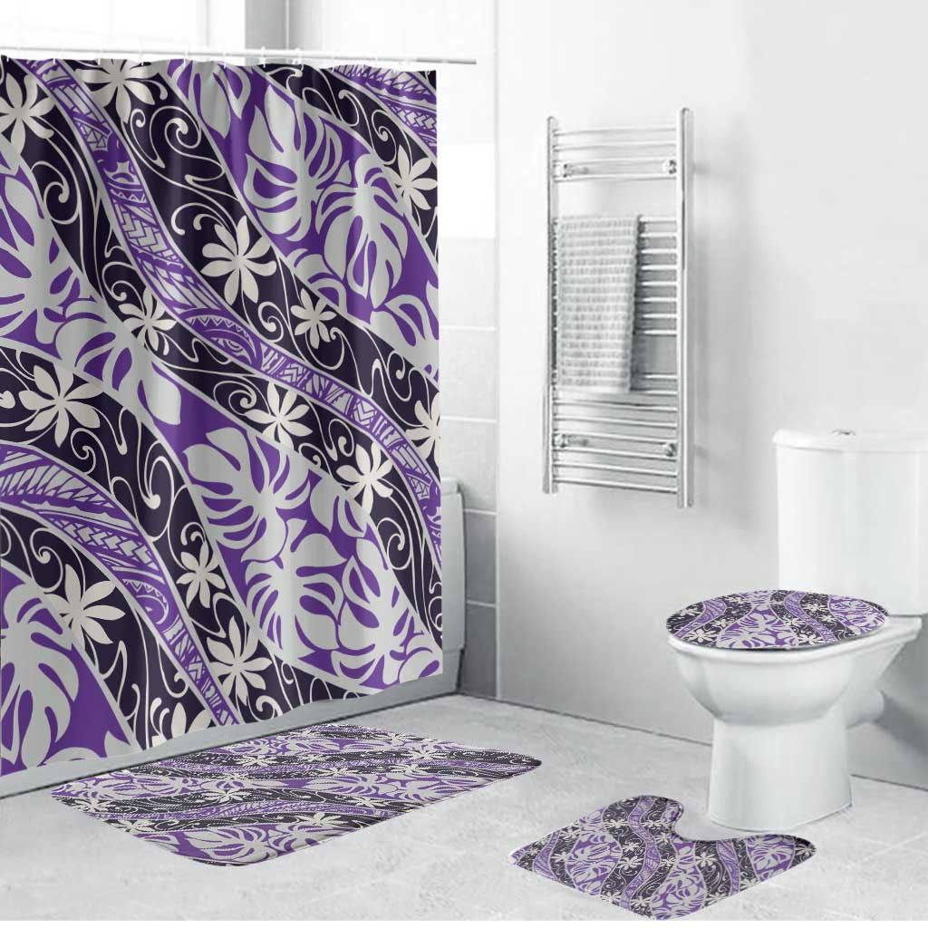 Vareau Tahiti Tiare Monstera Bathroom Set Polynesian Pattern Curve Style - Polynesian Pride