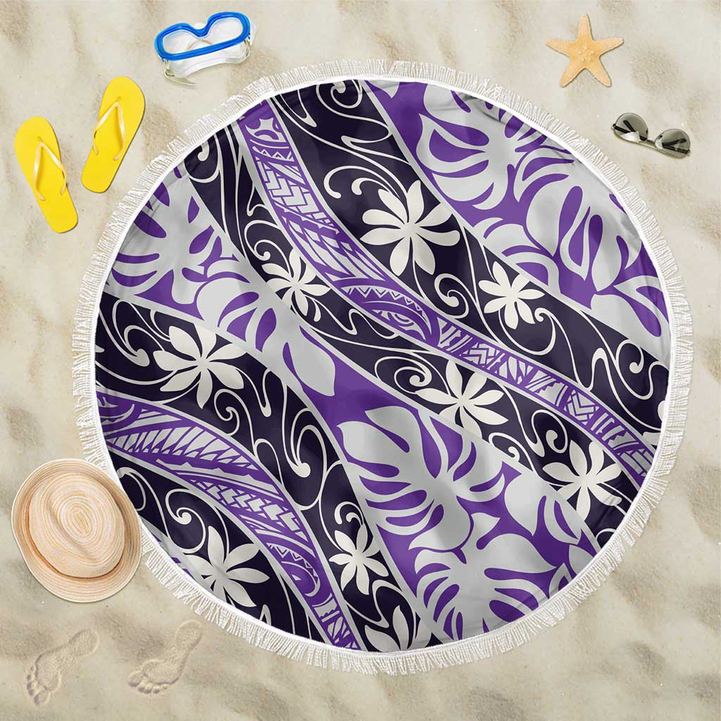 Vareau Tahiti Tiare Monstera Beach Blanket Polynesian Pattern Curve Style - Polynesian Pride