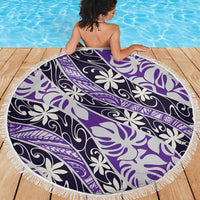 Vareau Tahiti Tiare Monstera Beach Blanket Polynesian Pattern Curve Style - Polynesian Pride