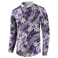 Vareau Tahiti Tiare Monstera Button Sweatshirt Polynesian Pattern Curve Style - Polynesian Pride