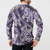 Vareau Tahiti Tiare Monstera Button Sweatshirt Polynesian Pattern Curve Style - Polynesian Pride