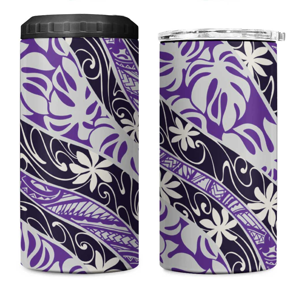Vareau Tahiti Tiare Monstera 4 in 1 Can Cooler Tumbler Polynesian Pattern Curve Style - Polynesian Pride