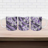 Vareau Tahiti Tiare Monstera Ceramic Mug Polynesian Pattern Curve Style - Polynesian Pride