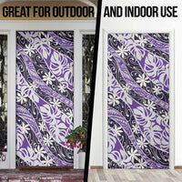 Vareau Tahiti Tiare Monstera Door Cover Polynesian Pattern Curve Style - Polynesian Pride