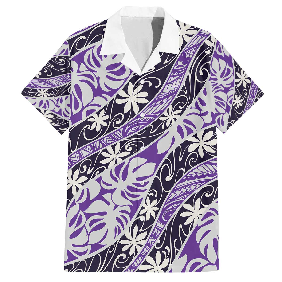 Vareau Tahiti Tiare Monstera Family Matching Off The Shoulder Long Sleeve Dress and Hawaiian Shirt Polynesian Pattern Curve Style - Polynesian Pride