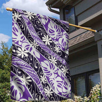 Vareau Tahiti Tiare Monstera Garden Flag Polynesian Pattern Curve Style - Polynesian Pride