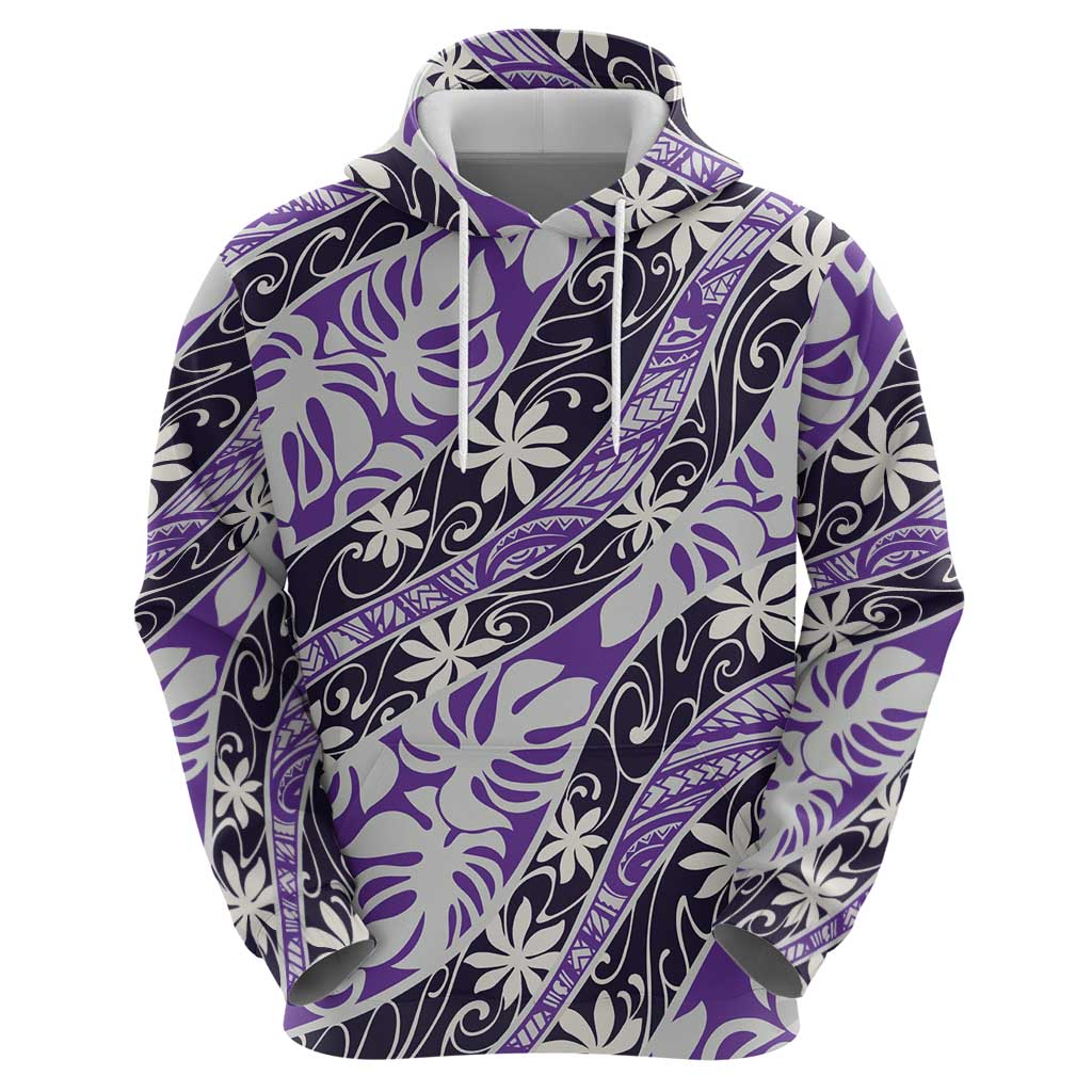 Vareau Tahiti Tiare Monstera Hoodie Polynesian Pattern Curve Style - Polynesian Pride