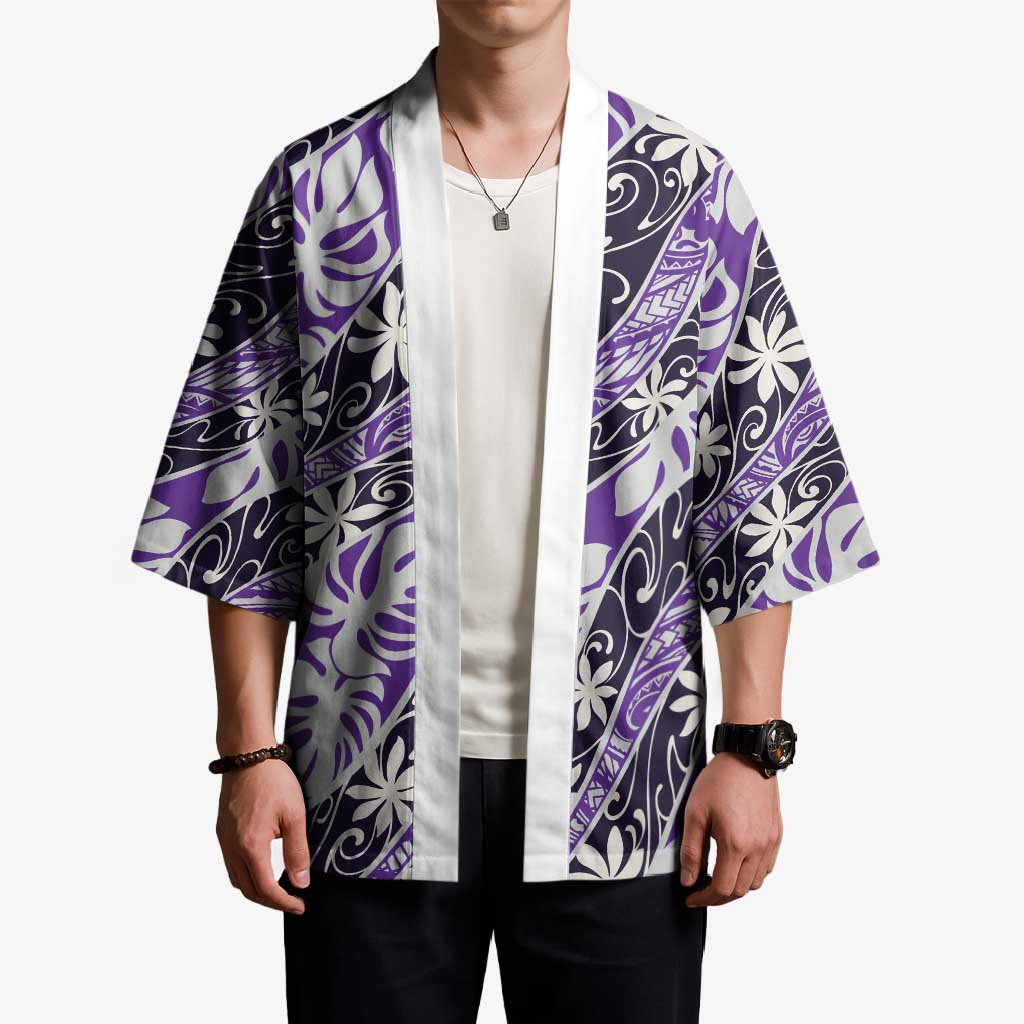 Vareau Tahiti Tiare Monstera Kimono Polynesian Pattern Curve Style - Polynesian Pride
