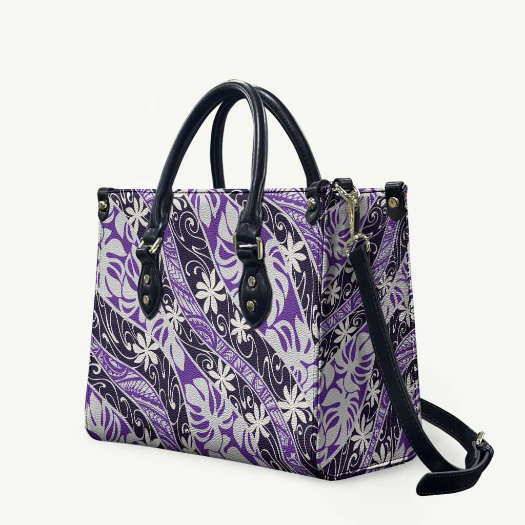 Vareau Tahiti Tiare Monstera Leather Bag Polynesian Pattern Curve Style - Polynesian Pride