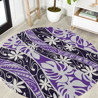Vareau Tahiti Tiare Monstera Round Carpet Polynesian Pattern Curve Style - Polynesian Pride