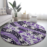 Vareau Tahiti Tiare Monstera Round Carpet Polynesian Pattern Curve Style - Polynesian Pride