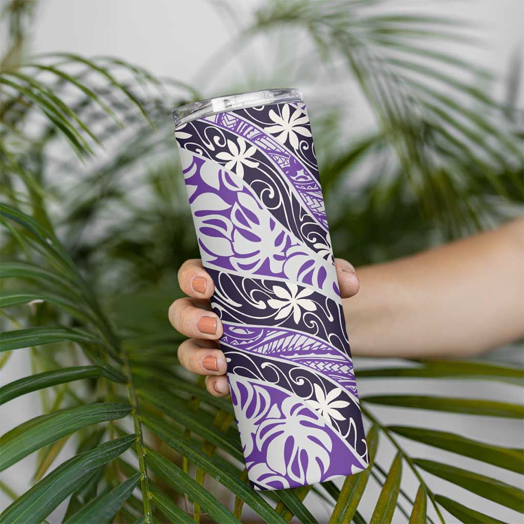 Vareau Tahiti Tiare Monstera Skinny Tumbler Polynesian Pattern Curve Style - Polynesian Pride