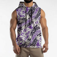 Vareau Tahiti Tiare Monstera Sleeveless Hoodie Polynesian Pattern Curve Style - Polynesian Pride