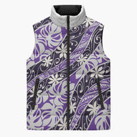 Vareau Tahiti Tiare Monstera Sleeveless Puffer Jacket Polynesian Pattern Curve Style - Polynesian Pride