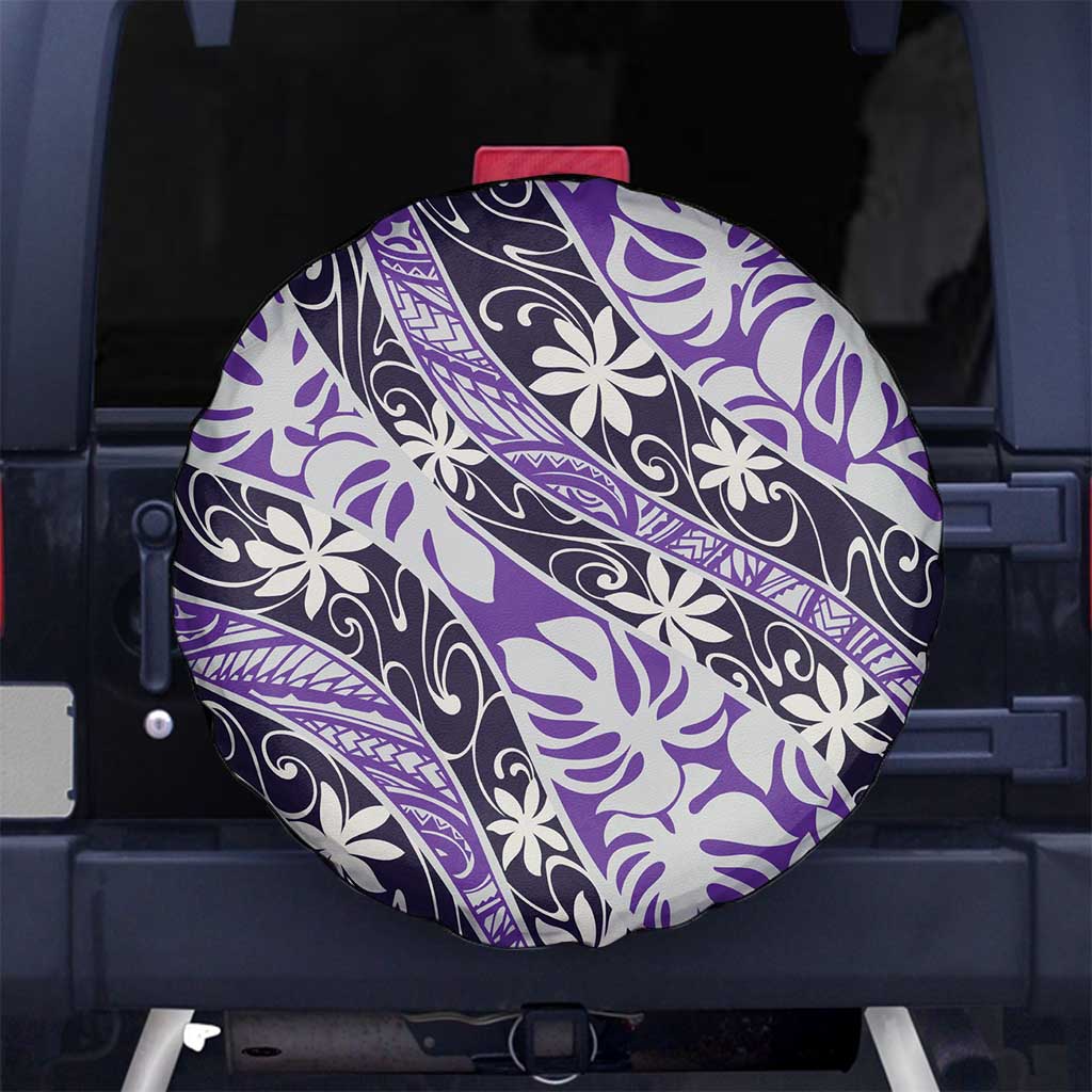Vareau Tahiti Tiare Monstera Spare Tire Cover Polynesian Pattern Curve Style - Polynesian Pride
