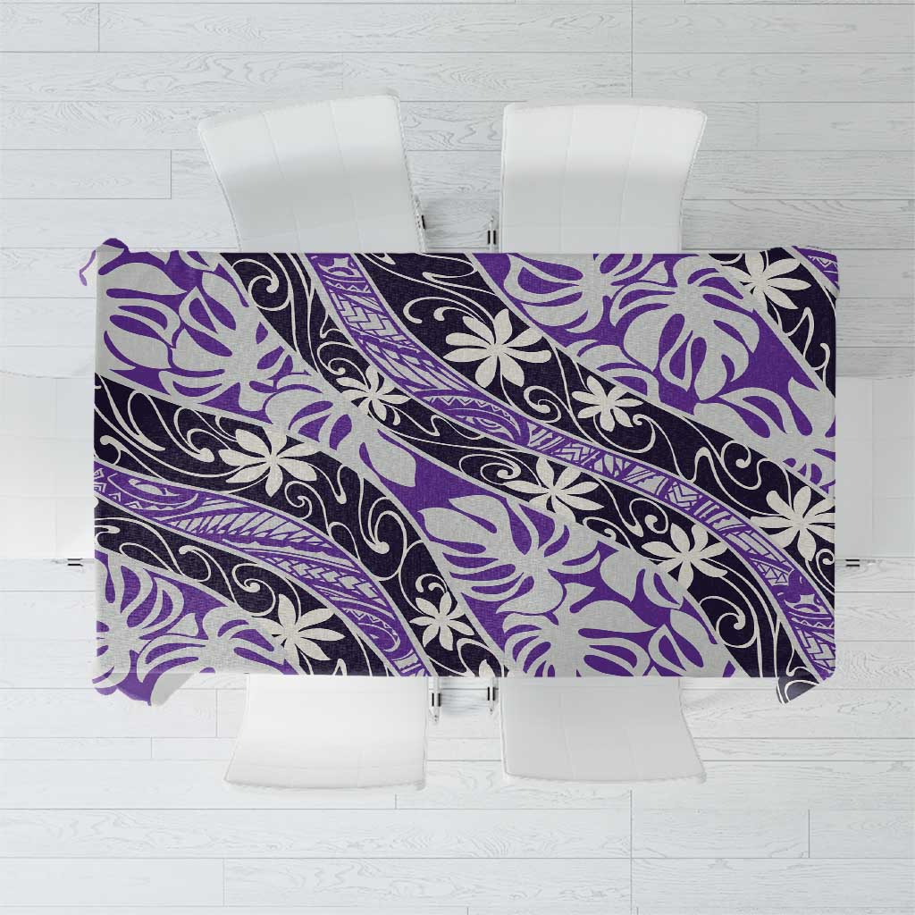 Vareau Tahiti Tiare Monstera Tablecloth Polynesian Pattern Curve Style - Polynesian Pride