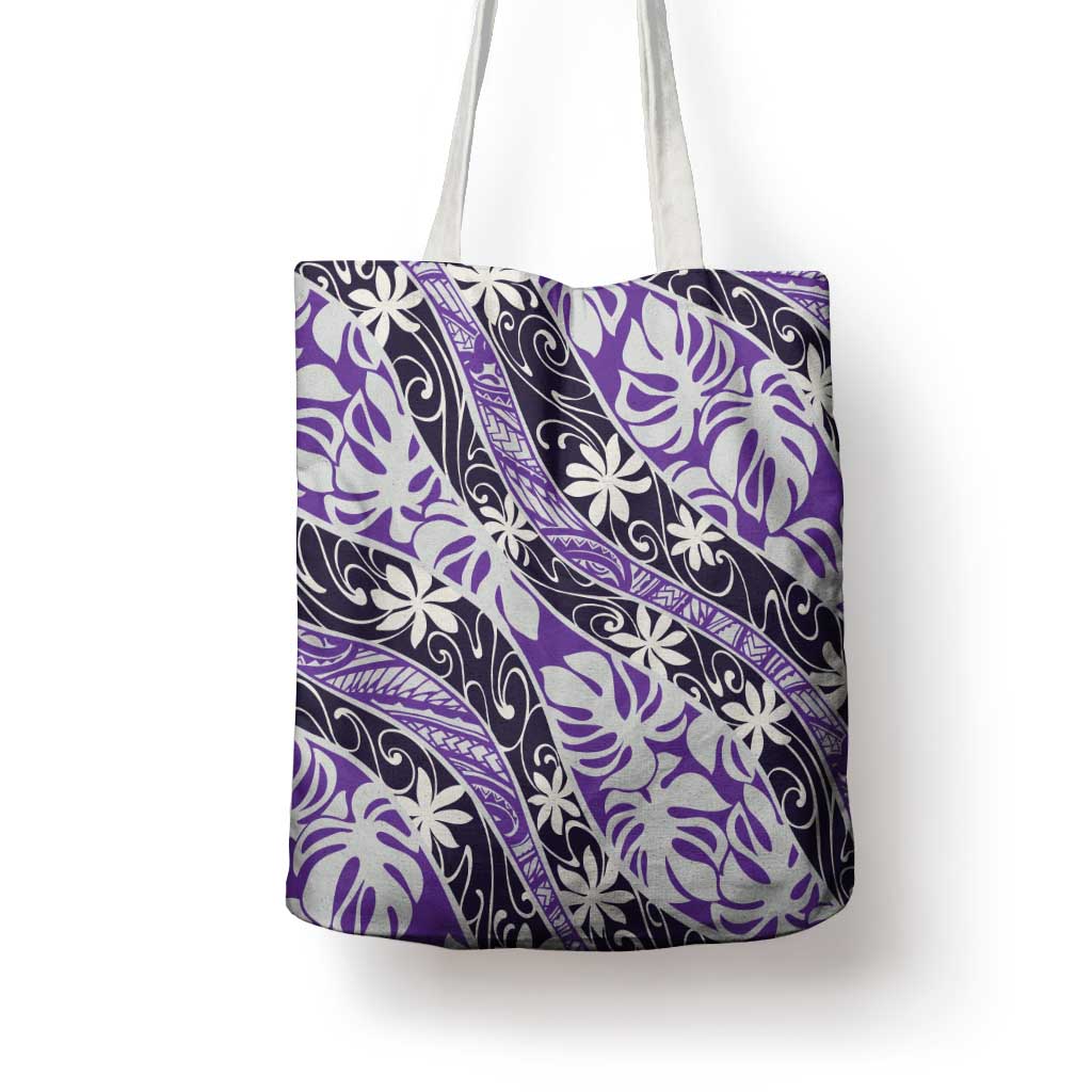 Vareau Tahiti Tiare Monstera Tote Bag Polynesian Pattern Curve Style - Polynesian Pride