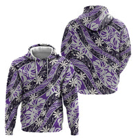 Vareau Tahiti Tiare Monstera Zip Hoodie Polynesian Pattern Curve Style - Polynesian Pride