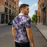 Vareau Tahiti Tiare Monstera Zipper Polo Shirt Polynesian Pattern Curve Style - Polynesian Pride