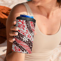 Uteute Tahiti Tiare Monstera 4 in 1 Can Cooler Tumbler Polynesian Pattern Curve Style - Polynesian Pride