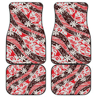 Uteute Tahiti Tiare Monstera Car Mats Polynesian Pattern Curve Style - Polynesian Pride