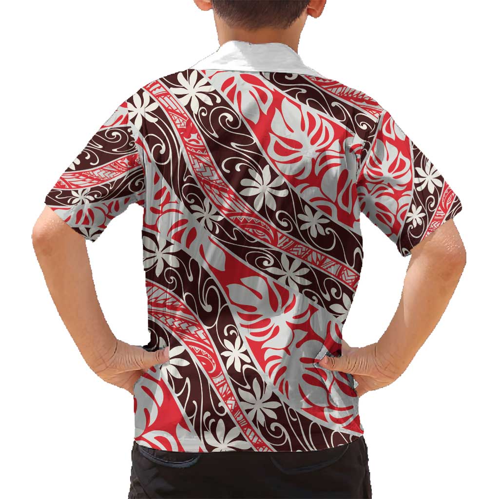 Uteute Tahiti Tiare Monstera Family Matching Puletasi and Hawaiian Shirt Polynesian Pattern Curve Style - Polynesian Pride