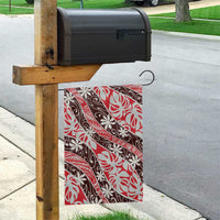 Uteute Tahiti Tiare Monstera Garden Flag Polynesian Pattern Curve Style - Polynesian Pride