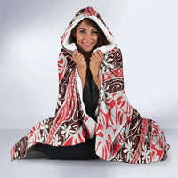 Uteute Tahiti Tiare Monstera Hooded Blanket Polynesian Pattern Curve Style - Polynesian Pride
