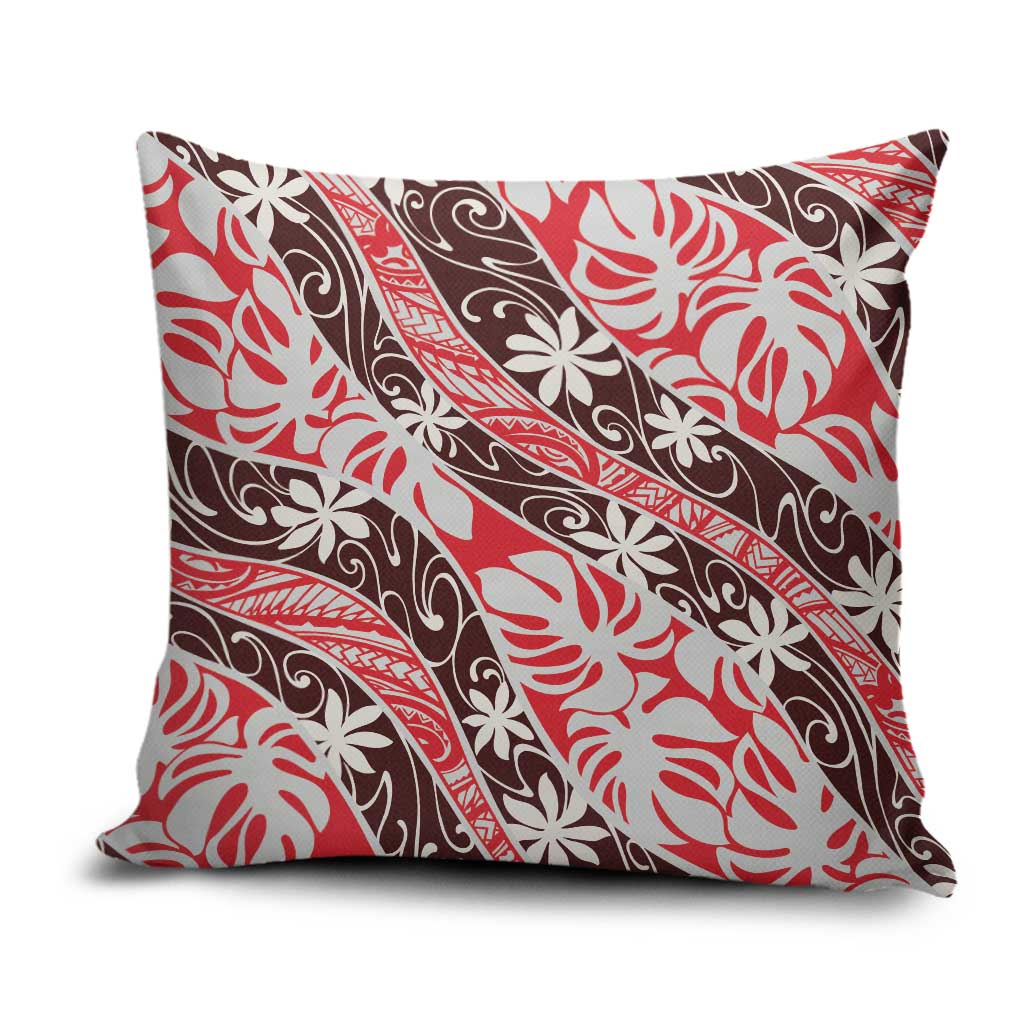 Uteute Tahiti Tiare Monstera Pillow Cover Polynesian Pattern Curve Style - Polynesian Pride