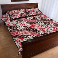 Uteute Tahiti Tiare Monstera Quilt Bed Set Polynesian Pattern Curve Style - Polynesian Pride