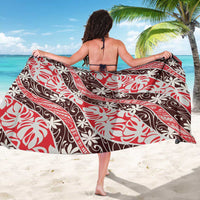 Uteute Tahiti Tiare Monstera Sarong Polynesian Pattern Curve Style - Polynesian Pride
