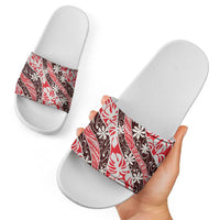 Uteute Tahiti Tiare Monstera Slide Sandals Polynesian Pattern Curve Style - Polynesian Pride