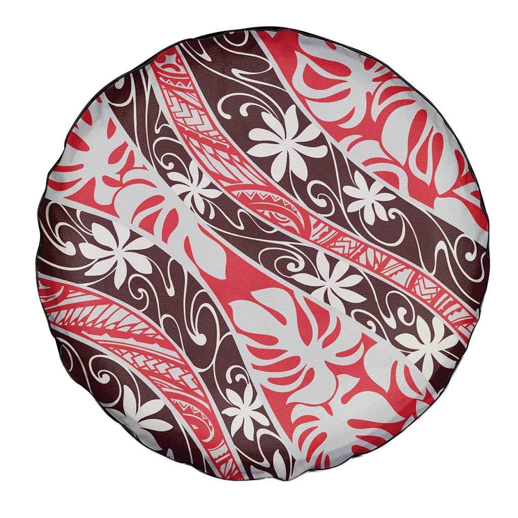 Uteute Tahiti Tiare Monstera Spare Tire Cover Polynesian Pattern Curve Style - Polynesian Pride