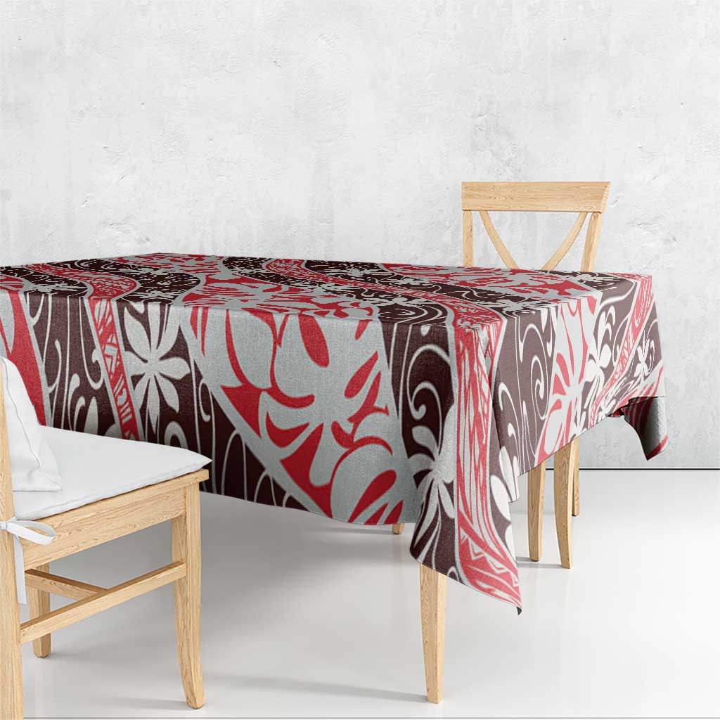 Uteute Tahiti Tiare Monstera Tablecloth Polynesian Pattern Curve Style - Polynesian Pride