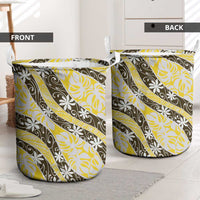 Rearea Tahiti Tiare Monstera Laundry Basket Polynesian Pattern Curve Style - Polynesian Pride
