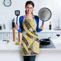 Rearea Tahiti Tiare Monstera Apron Polynesian Pattern Curve Style - Polynesian Pride