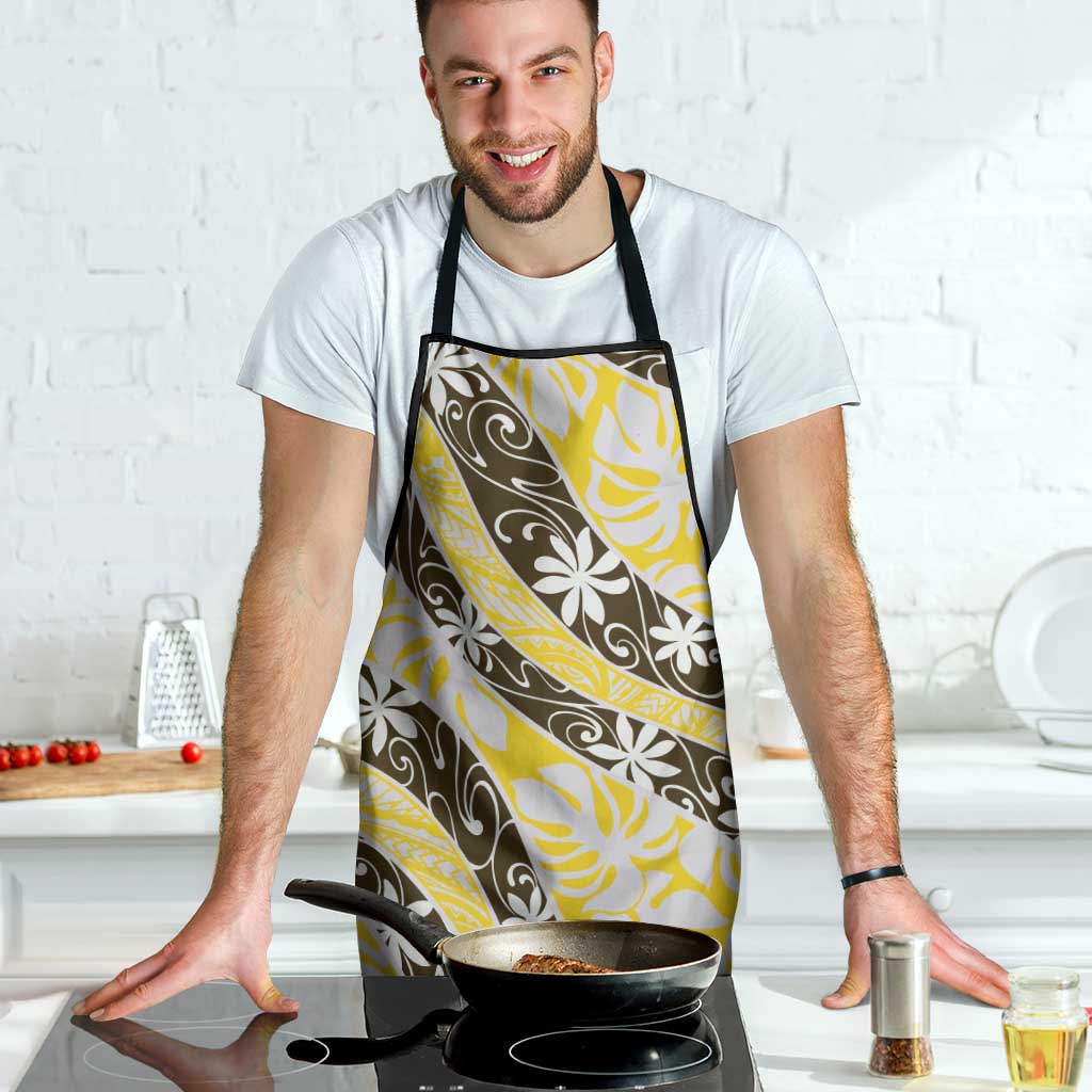 Rearea Tahiti Tiare Monstera Apron Polynesian Pattern Curve Style - Polynesian Pride