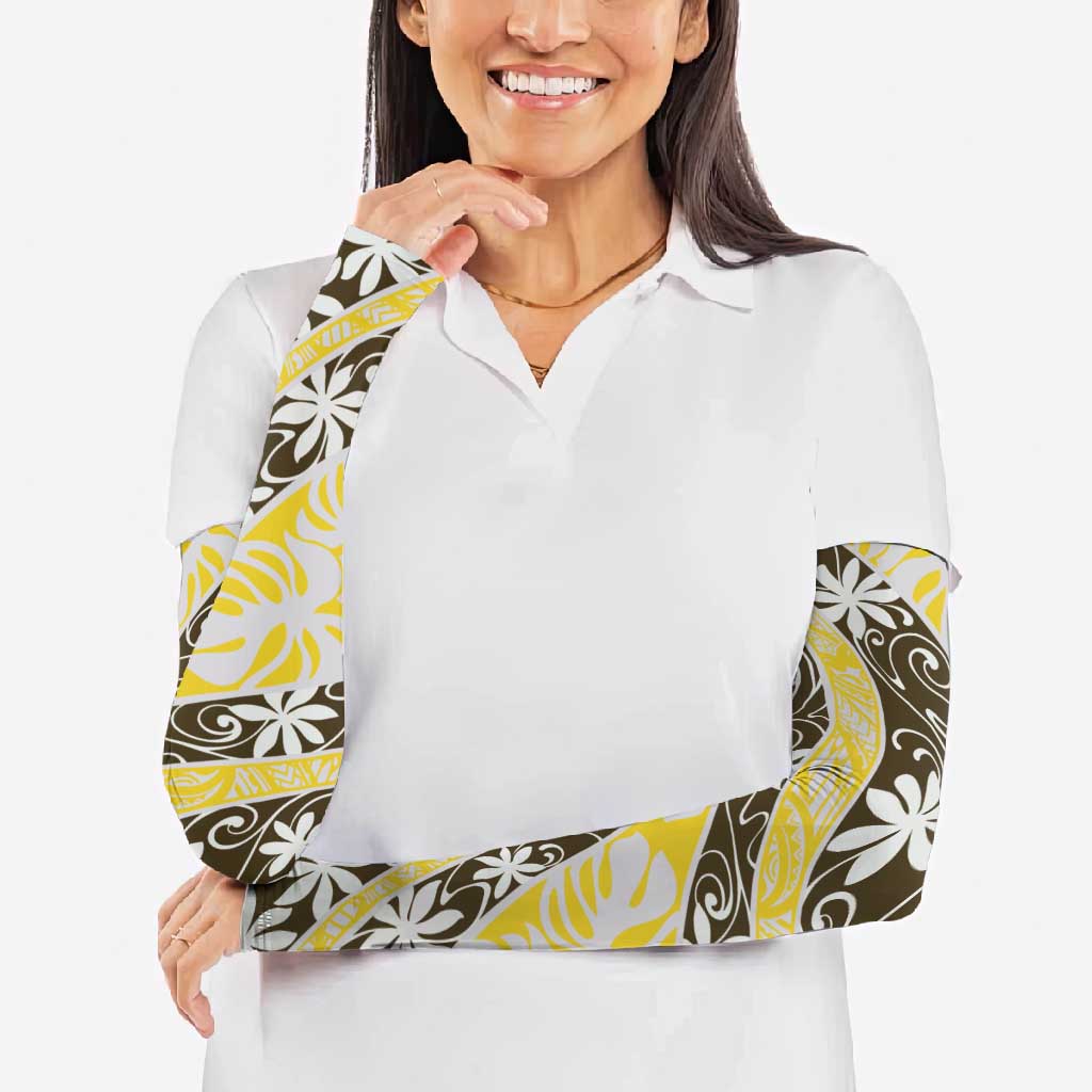 Rearea Tahiti Tiare Monstera Arm Sleeves Polynesian Pattern Curve Style - Polynesian Pride