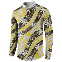 Rearea Tahiti Tiare Monstera Button Sweatshirt Polynesian Pattern Curve Style - Polynesian Pride
