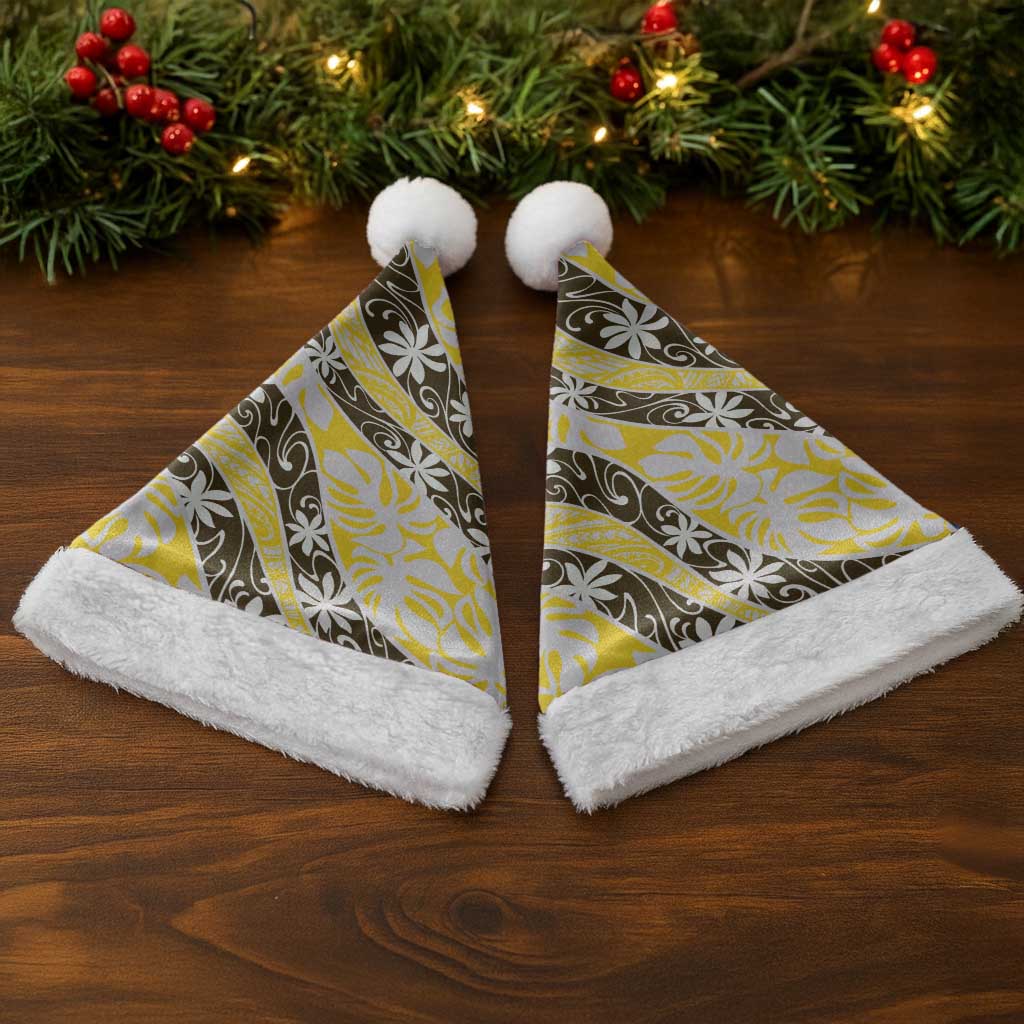 Rearea Tahiti Tiare Monstera Christmas Santa Hat Polynesian Pattern Curve Style - Polynesian Pride