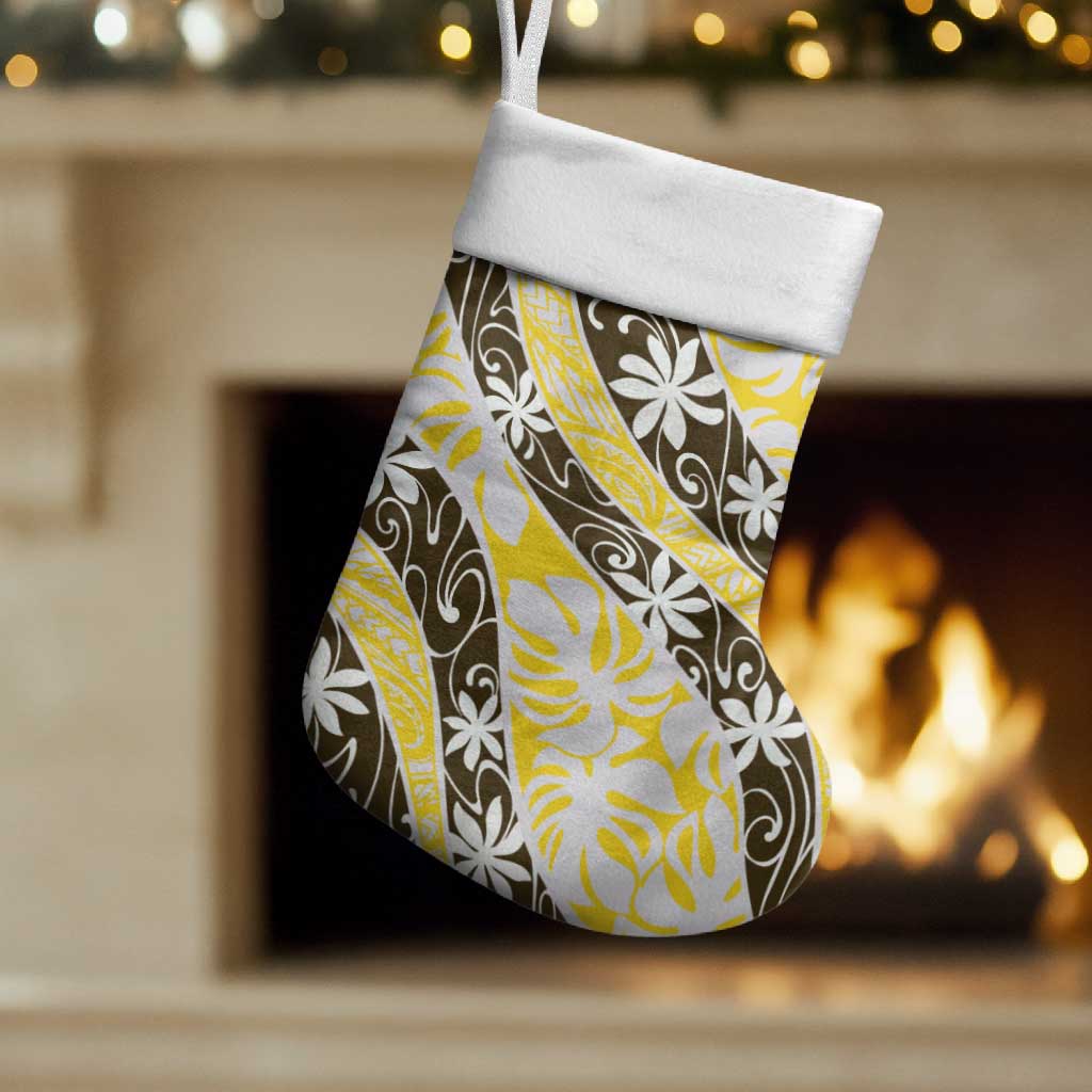 Rearea Tahiti Tiare Monstera Christmas Stocking Polynesian Pattern Curve Style - Polynesian Pride