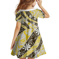 Rearea Tahiti Tiare Monstera Family Matching Off The Shoulder Long Sleeve Dress and Hawaiian Shirt Polynesian Pattern Curve Style - Polynesian Pride