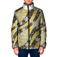 Rearea Tahiti Tiare Monstera Padded Jacket Polynesian Pattern Curve Style - Polynesian Pride
