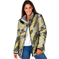 Rearea Tahiti Tiare Monstera Padded Jacket Polynesian Pattern Curve Style - Polynesian Pride