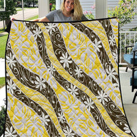 Rearea Tahiti Tiare Monstera Quilt Polynesian Pattern Curve Style - Polynesian Pride