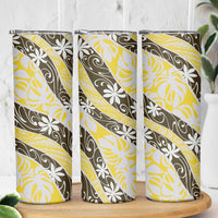 Rearea Tahiti Tiare Monstera Skinny Tumbler Polynesian Pattern Curve Style - Polynesian Pride