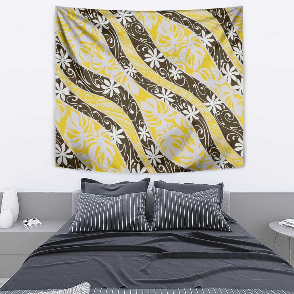Rearea Tahiti Tiare Monstera Tapestry Polynesian Pattern Curve Style LT01 - Polynesian Pride