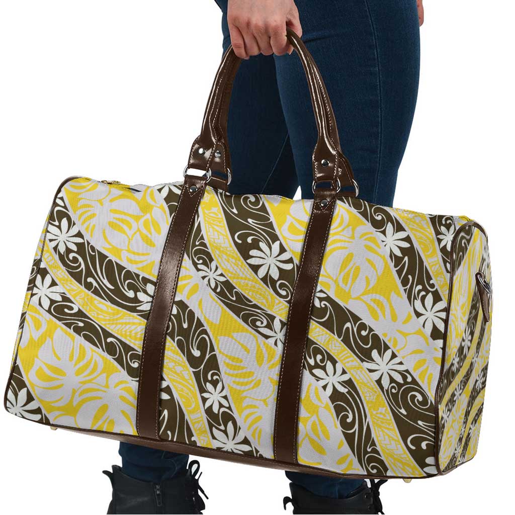 Rearea Tahiti Tiare Monstera Travel Bag Polynesian Pattern Curve Style - Polynesian Pride