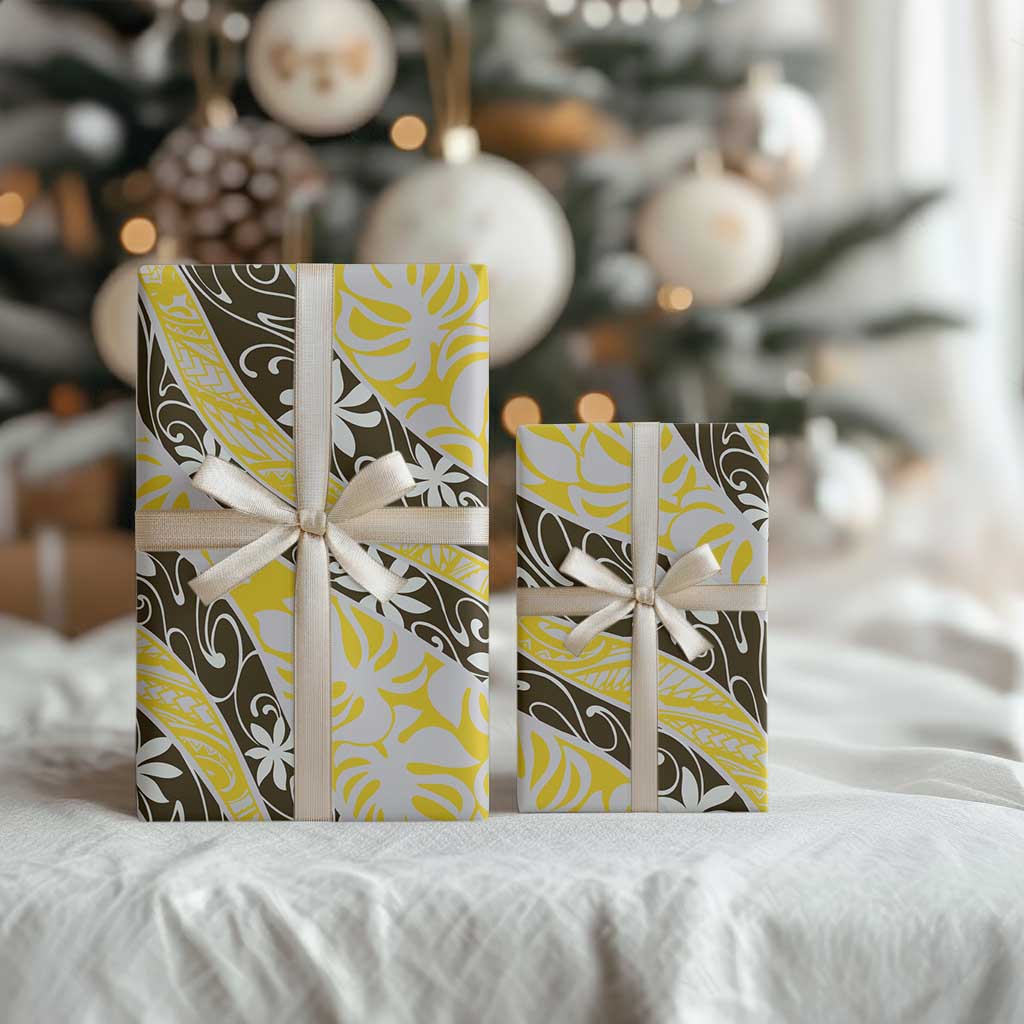 Rearea Tahiti Tiare Monstera Wrapping Paper Polynesian Pattern Curve Style - Polynesian Pride